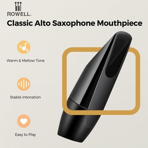 ROWELL Classic Alto Saxophone Mouthpiece Professional Sax Mouthpiece Warm Mellow Tone Concert Band Mouthpiece for Beginners S