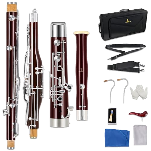 ROWELL Maple Bassoon C Key Professional Bassoon with Self-Locking Mechanism 26 Keys Silver Plated Bassoons Instrument with Case